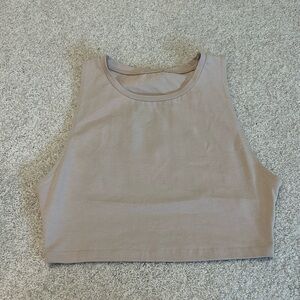 Women's Tan Sleeveless Crop Top